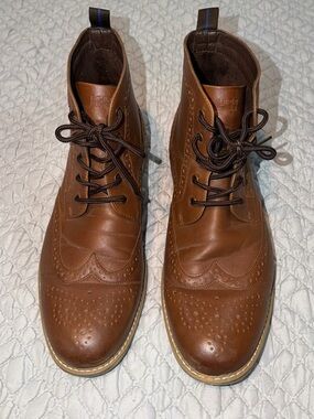 Nunn Bush Men's Tan Brown Leather Wingtip Chukka Boots